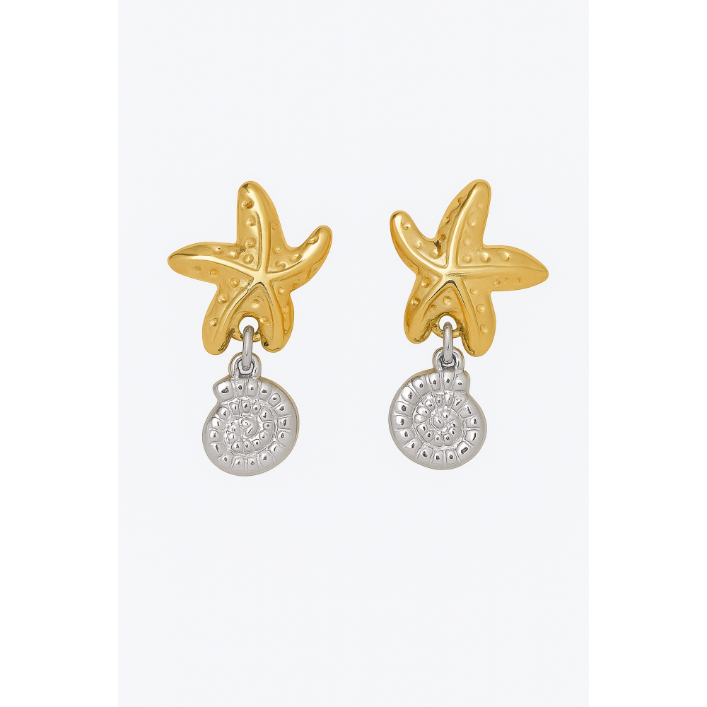  Σκουλαρίκια Αστερίας και Κοχύλι